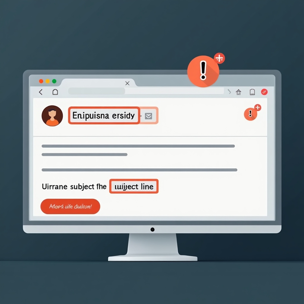 Phishing-E-Mail mit hervorgehobenen verdächtigen Merkmalen